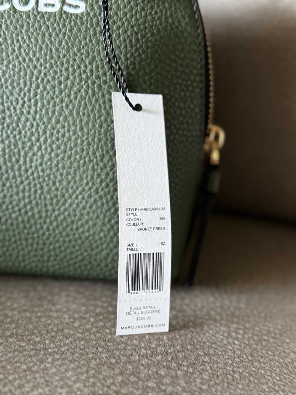 NWT Marc Jacobs Olive Green Pebbled Leather Crossbody - Picture 3 of 12